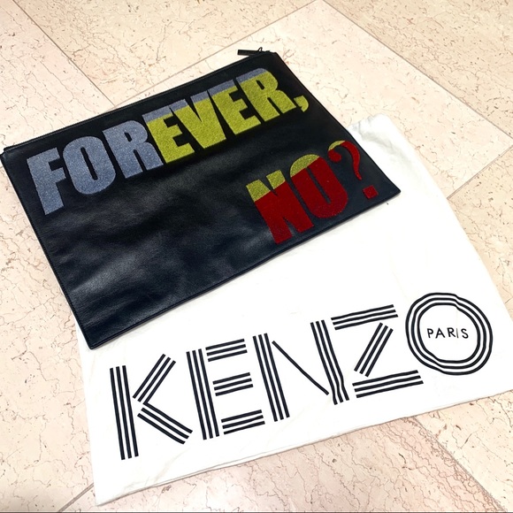 Kenzo Forever No? Oversized Black Textured Clutch - Picture 3 of 8